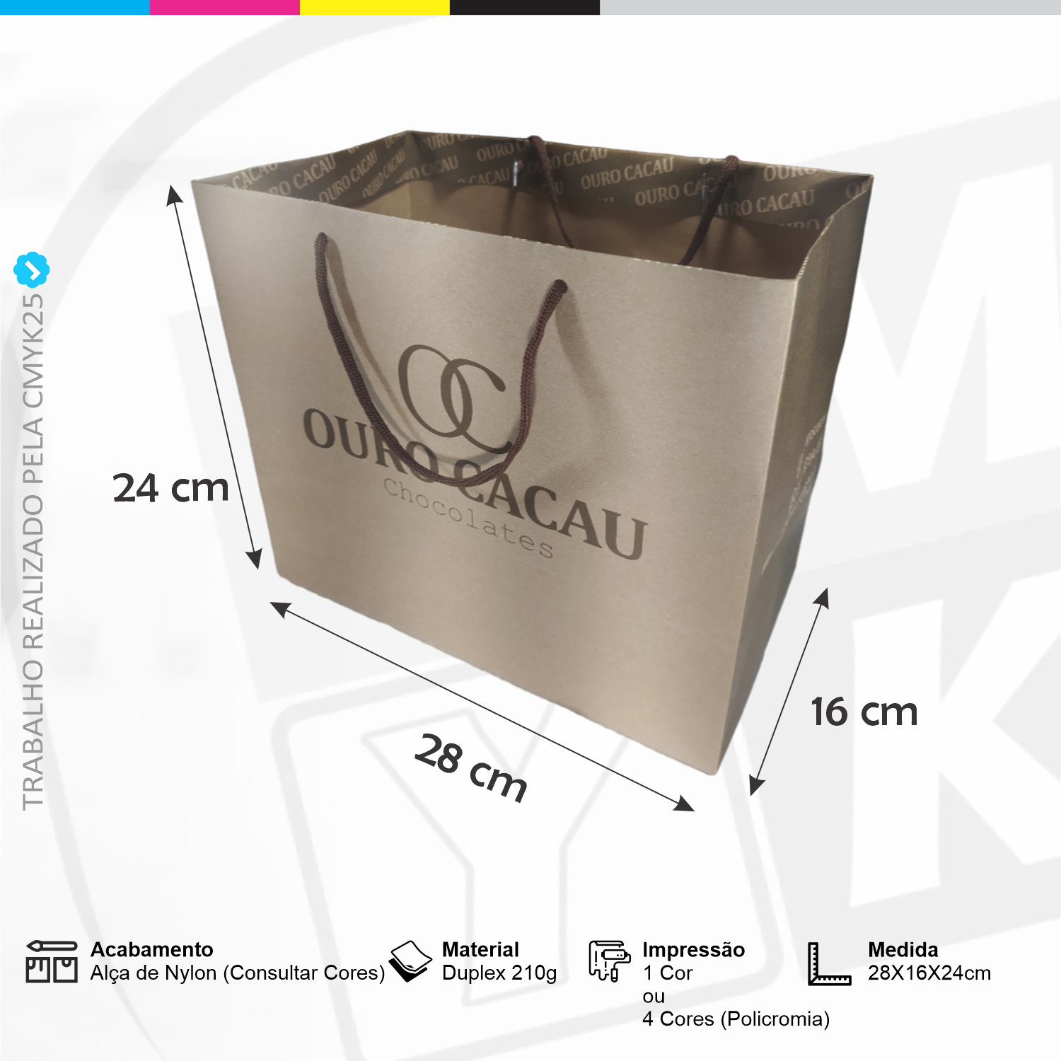 Sacola – Ouro Cacau – 28x16x24cm